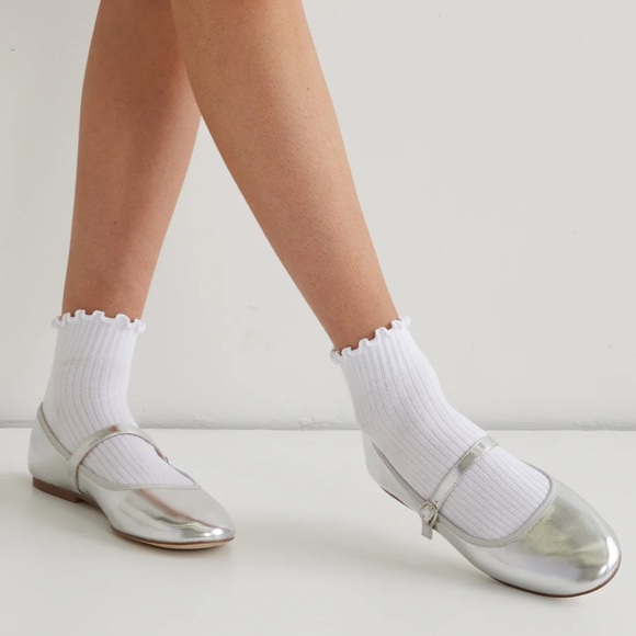 Verali Bami Mary-Jane Flats - Silver Smooth - Picture 1 of 10